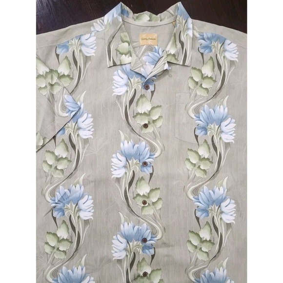 Tommy Bahama Other - Tommy Bahama Hawaiian Shirt Mens 2XL Green‎ Blue Floral Button Up Silk Mens